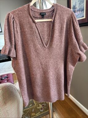 Torrid Rosewood V-Neck Short Sleeve Sweater